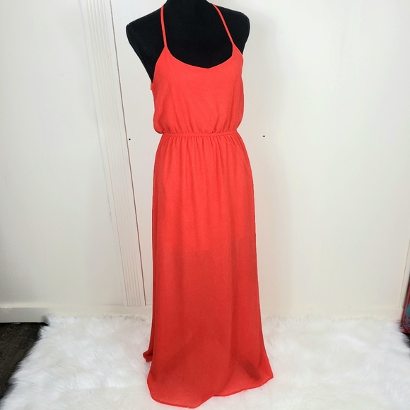 Faded Dresses & Skirts - Red Lightweight Flowing Maxi Dress